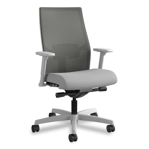 Ignition 2.0 4-Way Stretch Mid-Back Mesh Task Chair, Supports Up to 300 lb, Frost Seat, Charcoal Back, Titanium Base-(HONI2M2ACC22AIK)