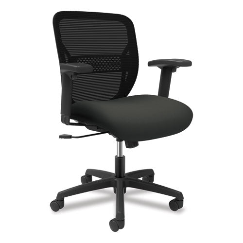 Gateway Mid-Back Task Chair, Supports Up to 250 lb, 17" to 22" Seat Height, Iron Ore Seat, Black Back/Base-(HONGTHMZ1CU19)