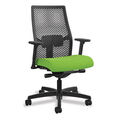 Ignition 2.0 Reactiv Mid-Back Task Chair, Supports Up to 300 lb, 17" to 22" Seat Height, Pear Seat, Black Back/Base-(HONI2MRL2AC84TK)