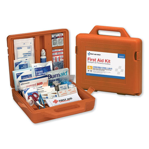 ANSI Class A+ First Aid Kit for 50 People, Weatherproof, 215 Pieces, Plastic Case-(FAO90699)