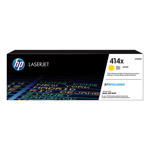 HP 414X, (W2022X) High-Yield Yellow Original LaserJet Toner Cartridge-(HEWW2022X)