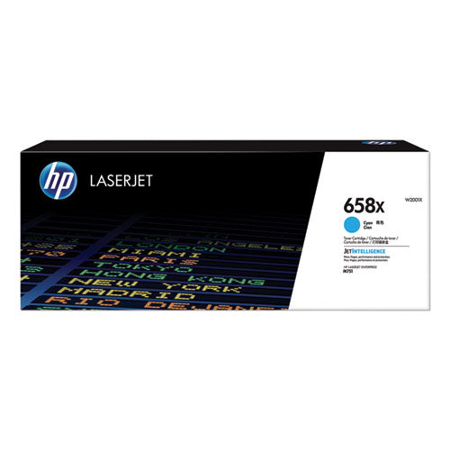 HP 658X, (W2001X) High-Yield Cyan Original LaserJet Toner Cartridge-(HEWW2001X)