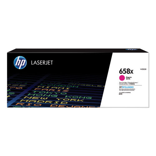HP 658X, (W2003X) High-Yield Magenta Original LaserJet Toner Cartridge-(HEWW2003X)
