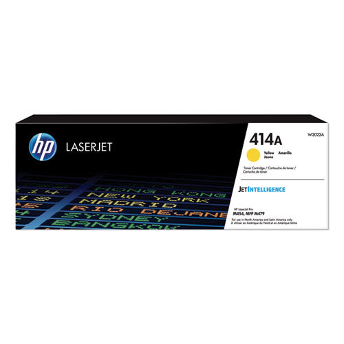 HP 414A, (W2022A) Yellow Original LaserJet Toner Cartridge-(HEWW2022A)