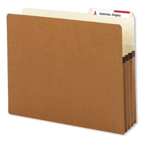 Redrope Drop Front File Pockets with 2/5-Cut Guide Height Tabs, 3.5" Expansion, Letter Size, Redrope, 25/Box-(SMD73088)