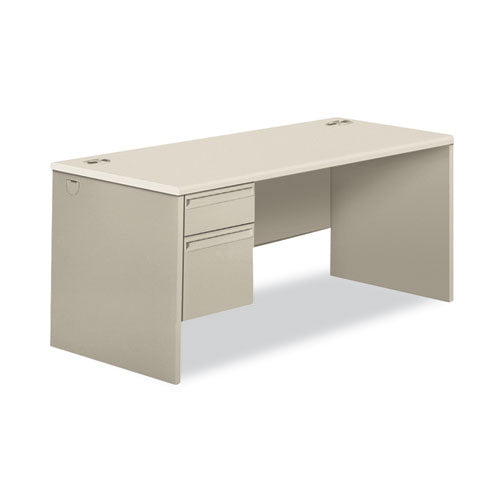 38000 Series Left Pedestal Desk, 66" x 30" x 30", Light Gray/Silver-(HON38292LB9Q)