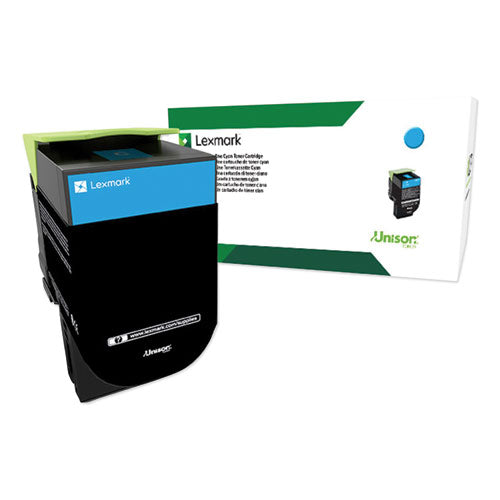 80C0XCG Return Program Extra High-Yield Toner, 4,000 Page-Yield, Cyan, TAA Compliant-(LEX80C0XCG)