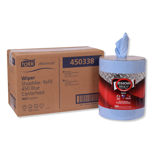 Advanced ShopMax Wiper 450, Centerfeed Refill, 9.9 x 13.1, Blue, 200/Roll, 2 Rolls/Carton-(TRK450338)