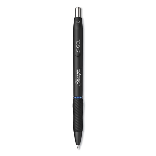 S-Gel High-Performance Gel Pen, Retractable, Bold 1 mm, Blue Ink, Black Barrel, Dozen-(SAN2096187)