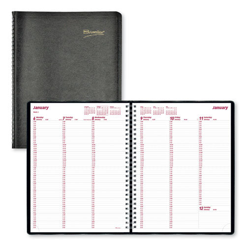 Essential Collection Weekly Appointment Book in Columnar Format, 11 x 8.5, Black Cover, 12-Month (Jan to Dec): 2023-(REDCB950BLK)