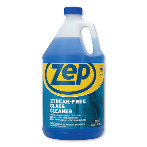 Streak-Free Glass Cleaner, Pleasant Scent, 1 gal Bottle-(ZPEZU1120128EA)