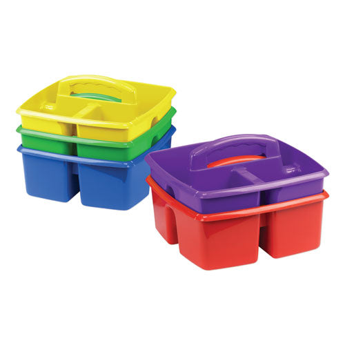 Small Art Caddies, 3 Sections, 9.25" x 9.25" x 5.25", Assorted Colors, 5/Pack-(STX00941U06C)