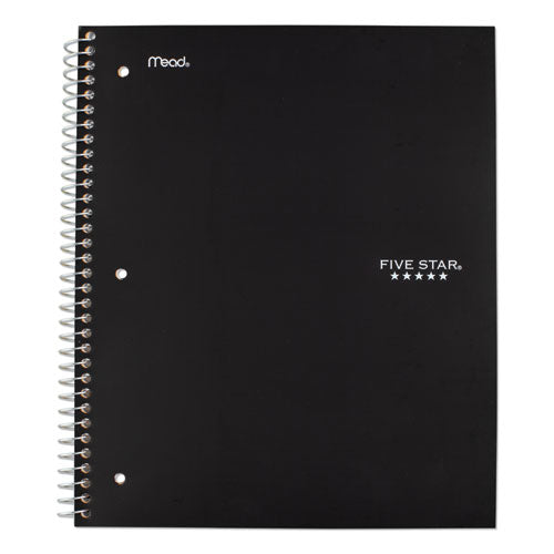 Wirebound Notebook with Two Pockets, 1-Subject, Medium/College Rule, Black Cover, (100) 11 x 8.5 Sheets-(MEA72057)