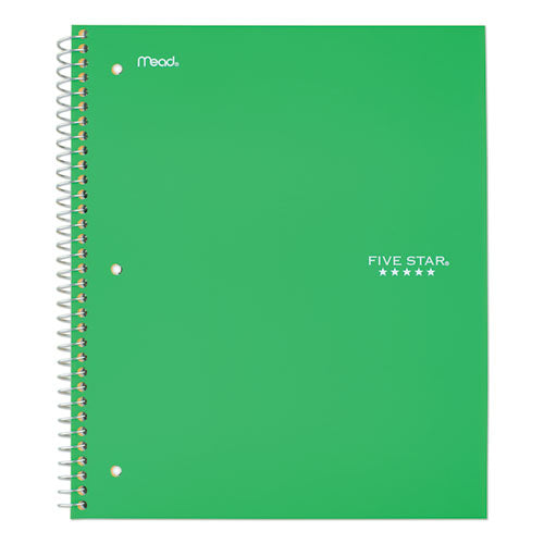 Wirebound Notebook with Two Pockets, 1-Subject, Medium/College Rule, Green Cover, (100) 11 x 8.5 Sheets-(MEA72055)