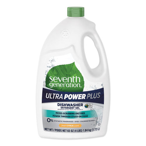 Natural Auto Dishwasher Gel, Ultra Power Plus, Fresh Citrus, 65 oz Bottle, 6/CT-(SEV22929CT)