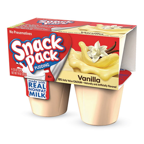 Pudding Cups, Vanilla, 3.5 oz Cup, 48/Carton-(CNGHUN55419)