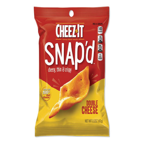 Cheez-it Snapd Crackers, Double Cheese, 2.2 oz Pouch, 6/Pack-(KEB11422)