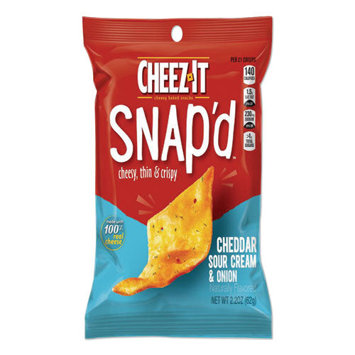 Cheez-it Snapd Crackers, Cheddar Sour Cream and Onion, 2.2 oz Pouch, 6/Pack-(KEB11460)