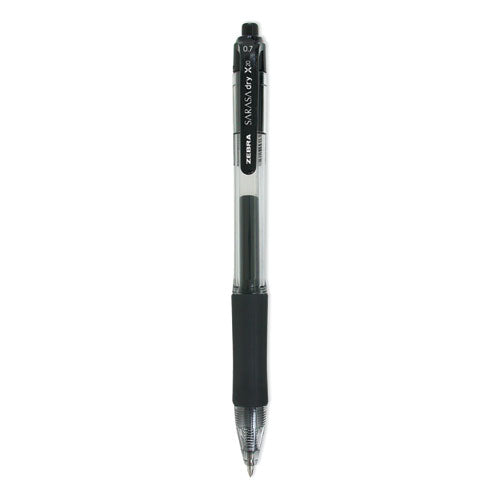 Sarasa Dry Gel X20 Gel Pen, Retractable, Medium 0.7 mm, Black Ink, Smoke Barrel, 12/Pack-(ZEB46810)