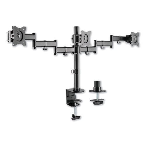 AdaptivErgo Pole-Mount Triple Arm for 27" Monitors, 360 deg Rotation, +45/-45 deg Tilt, 45 deg Pan, Black, Supports 17.6 lb-(ALEAEMA3B)