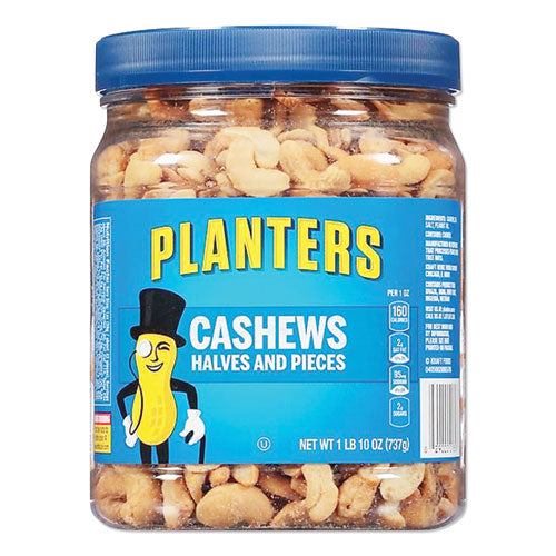 Salted Cashew Halves and Pieces, 26 oz Canister-(PTN01858)