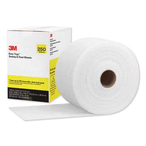 Easy Trap Duster, 8" x 125 ft, White, 250 Sheet Roll-(MMM55654W)