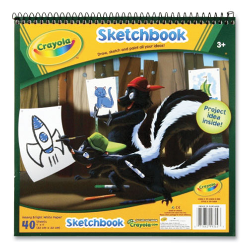 Animal Animations Wirebound Sketchpad, Unruled, Gold/Green Cover, 40 White 9 x 9 Sheets-(CYO993404)