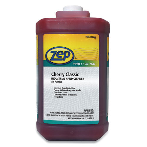 Cherry Industrial Hand Cleaner with Abrasive, Cherry, 1 gal Bottle, 4/Carton-(ZPER04860)