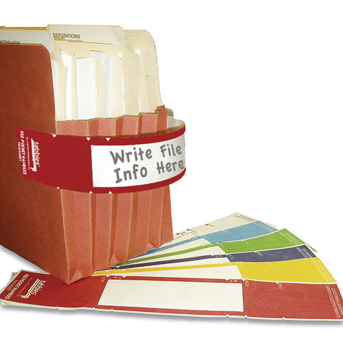 File Pocket Handles, 9.63 x 2, Red/White, 4/Sheet, 12 Sheets/Pack-(TAB68805)