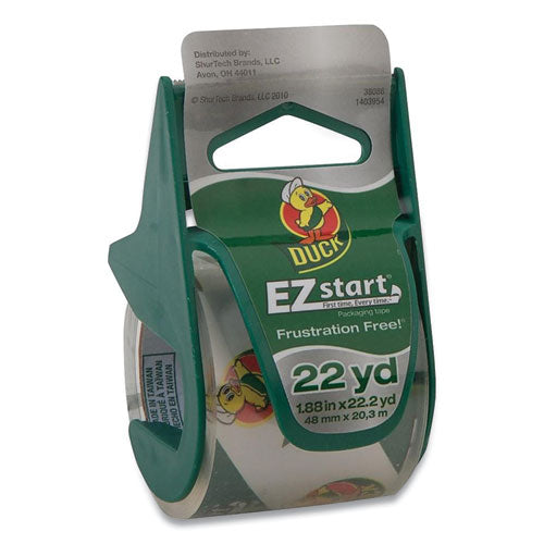 EZ Start Premium Packaging Tape with Dispenser, 3" Core, 1.88" x 22.2 yds, Clear, 6/Pack-(DUC8249227727)