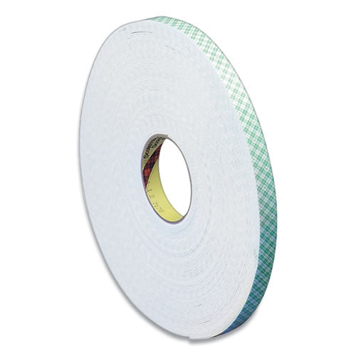 4016 Double Coated Urethane Foam Tape, 0.38" x 36 yds, White-(MMM4016)