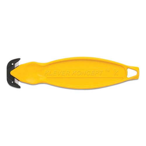 Safety Cutter, 5.75" Plastic Handle, Yellow, 10/Pack-(KLVKCJ2Y)