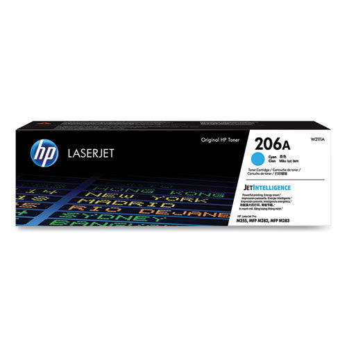 HP 206A, (W2111A) Cyan Original LaserJet Toner Cartridge-(HEWW2111A)