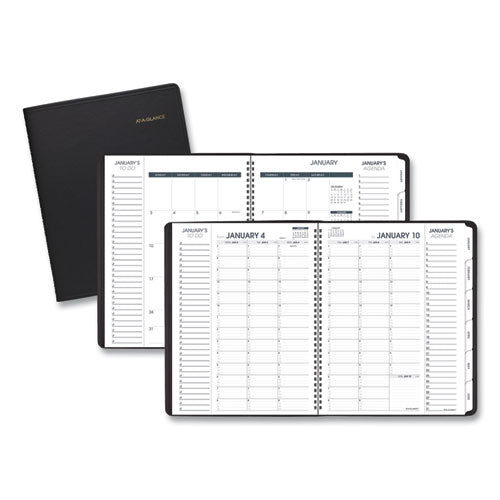 Triple View Weekly Vertical-Column Format Appointment Book, 11 x 8.25, Black Cover, 12-Month (Jan to Dec): 2023-(AAG70950V05)