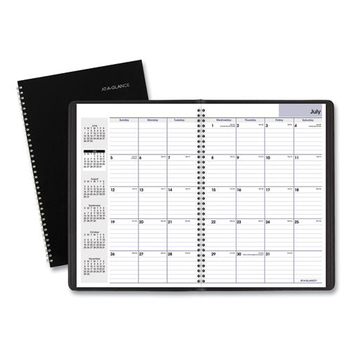 DayMinder Monthly Planner, Academic Year, Ruled Blocks, 12 x 8, Black Cover, 14-Month (July to Aug): 2022 to 2023-(AAGAY200)