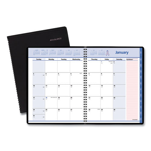 QuickNotes Special Edition Monthly Planner, 11 x 8.25, Black/Pink Cover, 12-Month (Jan to Dec): 2023-(AAG76PN0605)