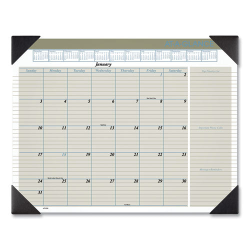 Executive Monthly Desk Pad Calendar, 22 x 17, White Sheets, Black Corners, 12-Month (Jan to Dec): 2023-(AAGHT1500)