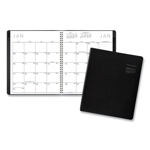 Contemporary Monthly Planner, Premium Paper, 11 x 9, Black Cover, 12-Month (Jan to Dec): 2023-(AAG70260X05)