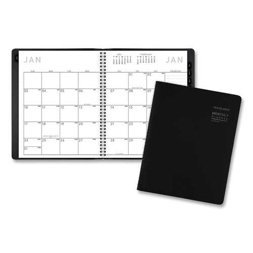 Contemporary Monthly Planner, 8.75 x 7, Black Cover, 12-Month (Jan to Dec): 2023-(AAG70120X05)