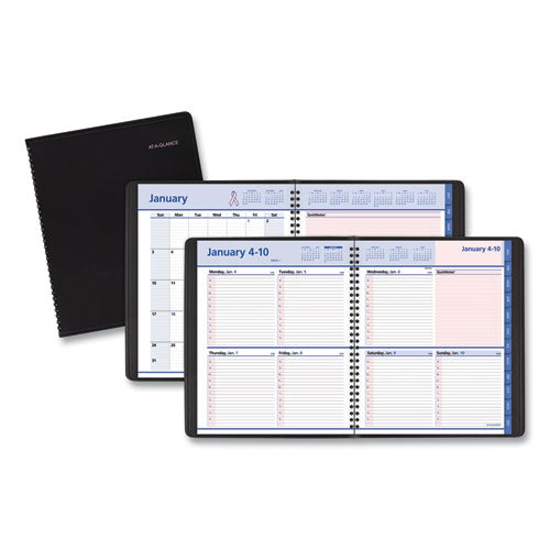 QuickNotes Special Edition Weekly Block Format Appointment Book, 10 x 8, Black/Pink Cover, 12-Month (Jan to Dec): 2023-(AAG76PN0105)