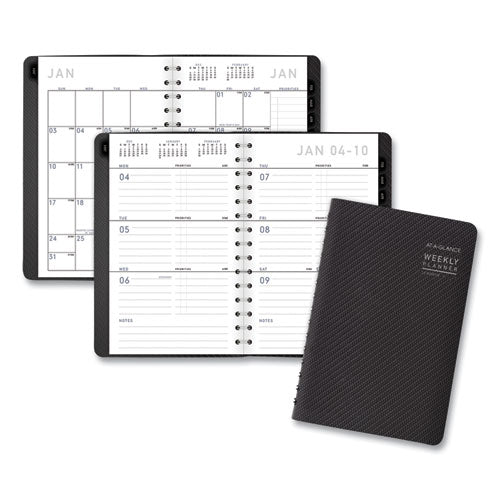 Contemporary Weekly/Monthly Planner, Open-Block Format, 8.5 x 5.5, Graphite Cover, 12-Month (Jan to Dec): 2023-(AAG70100X45)