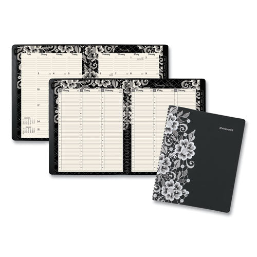 Lacey Weekly Block Format Professional Appointment Book, Lacey Artwork, 11 x 8.5, Black/White, 13-Month (Jan-Jan): 2023-2024-(AAG541905)