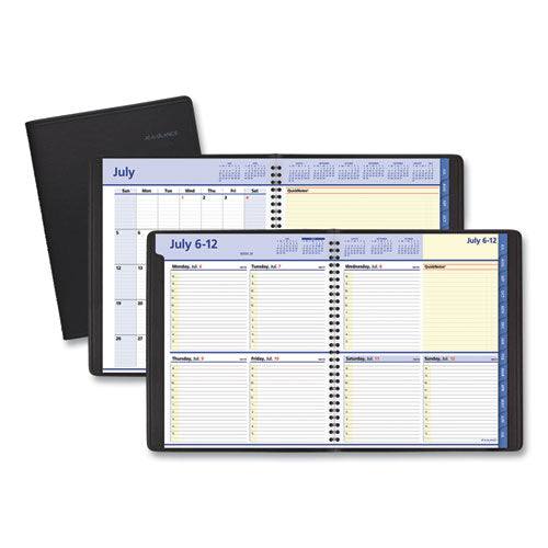 QuickNotes Weekly/Monthly Planner, 10 x 8, Black Cover, 13-Month (July to July): 2022 to 2023-(AAG761105)