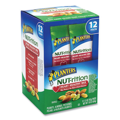 NUT-rition Heart Healthy Mix, 1.5 oz Tube, 12 Tubes/Box, Ships in 1-3 Business Days-(GRR22000496)