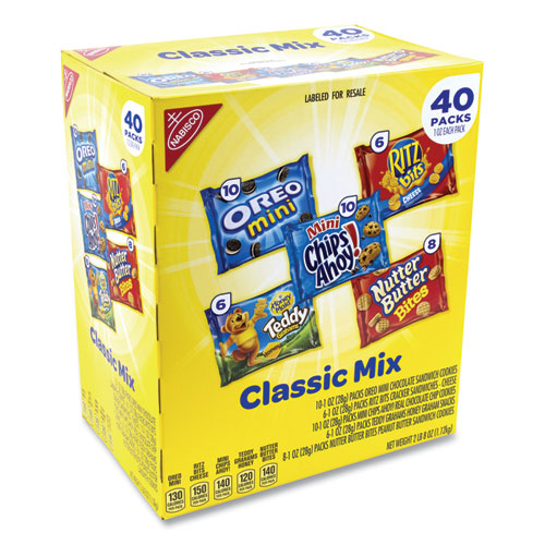 Cookie and Cracker Classic Mix, Assorted Flavors, 1 oz Pack, 40 Packs/Box, Ships in 1-3 Business Days-(GRR22000086)