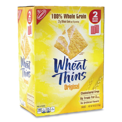 Wheat Thins Crackers, Original, 20 oz Bag, 2 Bags/Box, Ships in 1-3 Business Days-(GRR22000087)