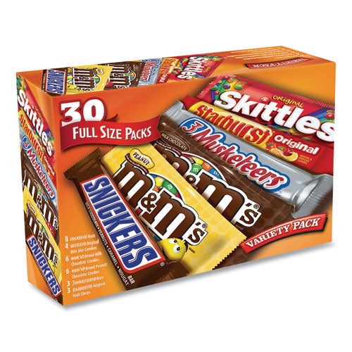 Full-Size Candy Bars Variety Pack, Assorted, 30/Box, Ships in 1-3 Business Days-(GRR22000084)