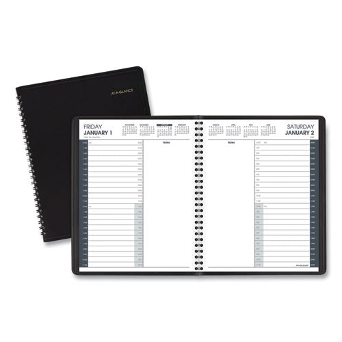 24-Hour Daily Appointment Book, 8.75 x 7, Black Cover, 12-Month (Jan to Dec): 2023-(AAG7082405)