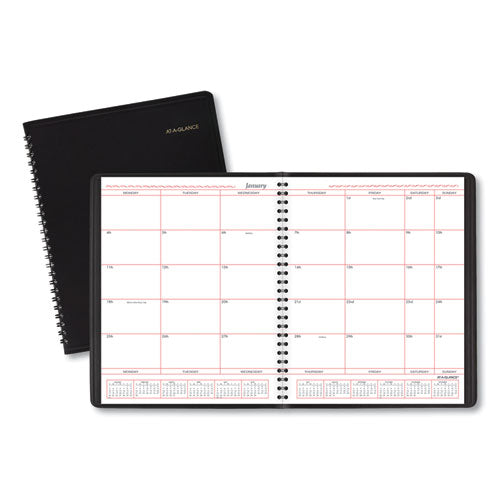 Monthly Planner in Business Week Format, 10 x 8, Black Cover, 12-Month (Jan to Dec): 2023-(AAG7013005)