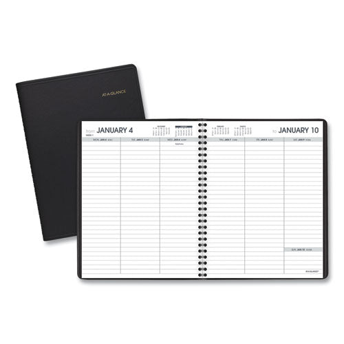 Weekly Planner Ruled for Open Scheduling, 8.75 x 6.75, Black Cover, 12-Month (Jan to Dec): 2023-(AAG7085505)